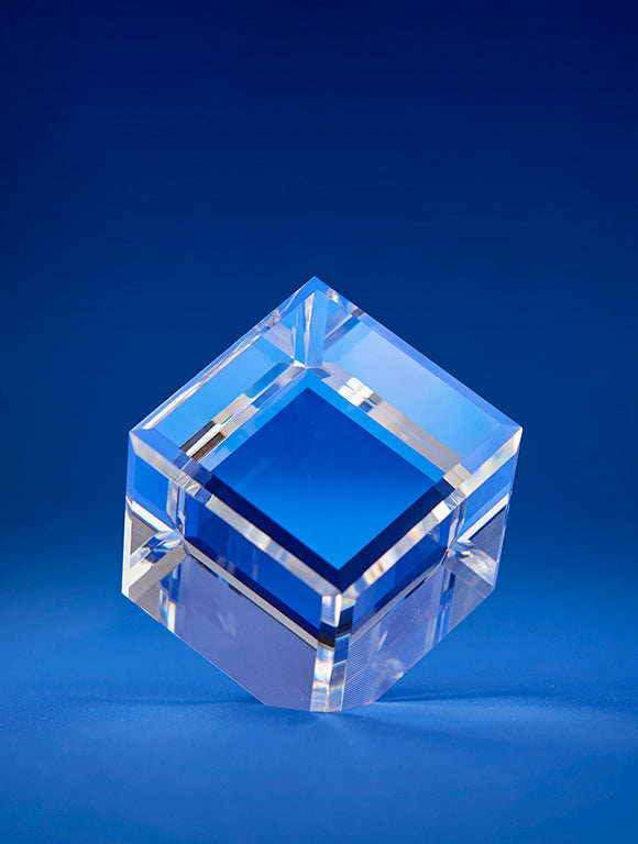 Bravo Cut Cube Crystal Award