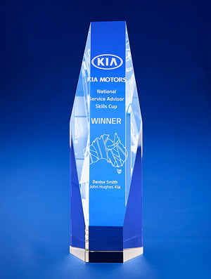 Bravo Sliced Crystal Hexagon Trophy