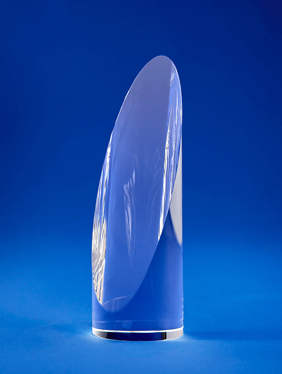 Bravo Sliced Cylinder Crystal Trophy