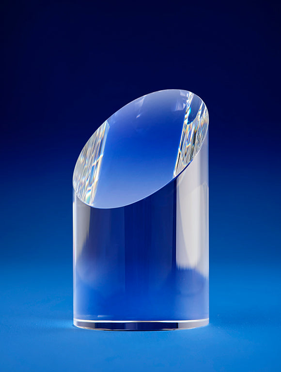 Bravo Sliced Cylinder Crystal Trophy - SP