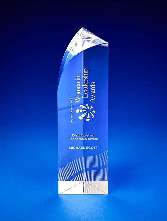 Bravo Curved Back Prism Crystal Award