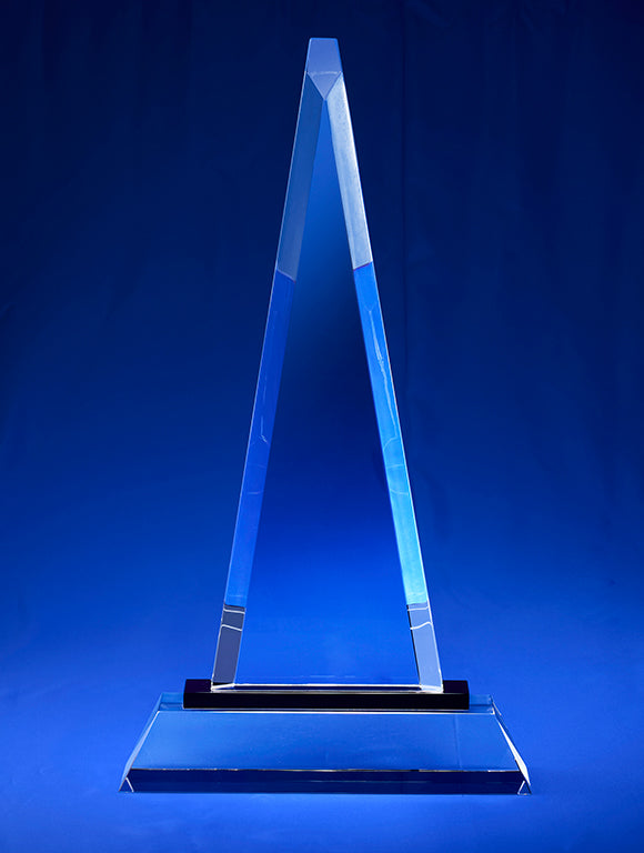 Bravo Trigon Crystal Trophy on Base