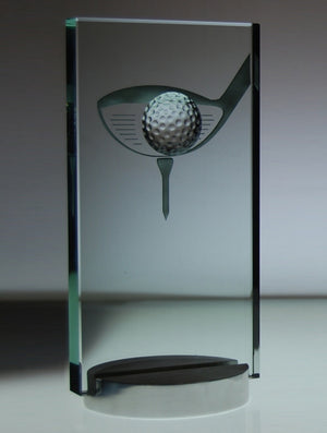 Clearance Jade Golf Trophy Silver Base