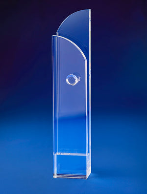 Bravo Double Curved Top Crystal Trophy