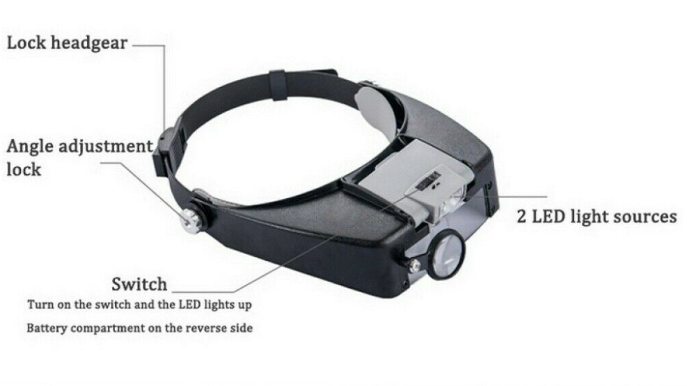 Headband Magnifier with Light